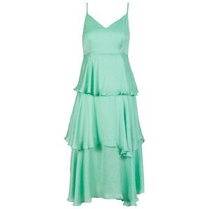 Mint Green Occasion Dress- 3 Tiers & Adjustable Straps. Never Worn Size 4.